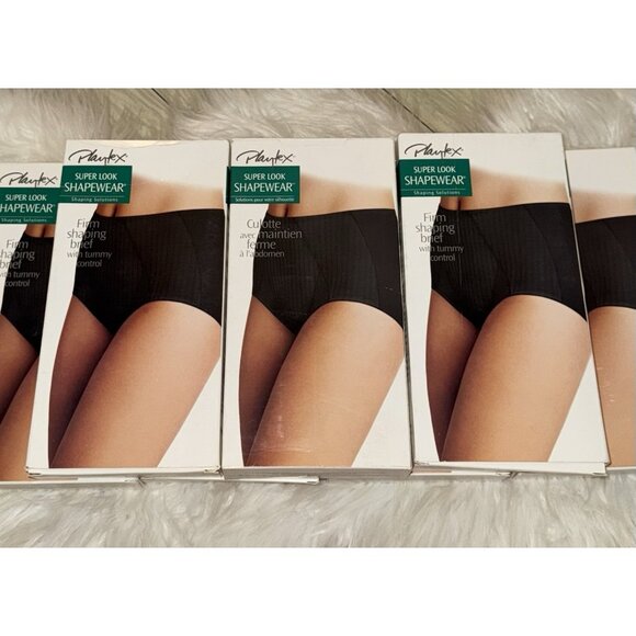 7 Pairs Playtex 601 Super Look Shapewear Brief Panties Womens 2XL XXL Black New - Picture 2 of 3